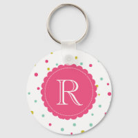 Niedliche Farbige Konfetti Dots Muster Monogramm