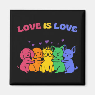 Niedliche farbige Liebe ist Liebe Katzen und Hunde Magnet