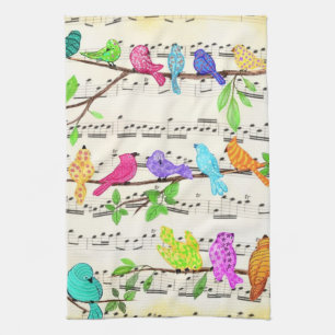 Niedliche Farbige Musical Vögel Küchentücher