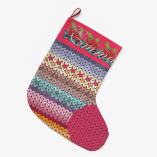 Niedliche Farbige Personalisiert gegossen Großer Weihnachtsstrumpf
