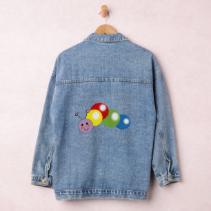 niedliche farbige Raupe Jeansjacke