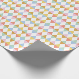 Niedliche farbige Raute auf weiß Geschenkpapier