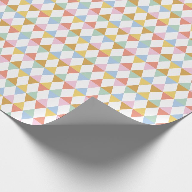 Niedliche farbige Raute auf weiß Geschenkpapier (Ecke)