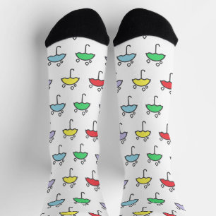 Niedliche Farbige Regenschirme und Regentropfen Socken