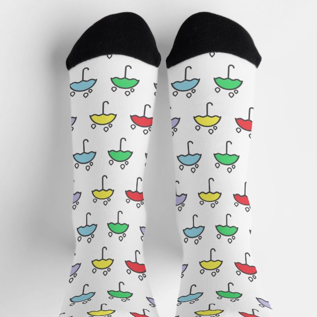 Niedliche Farbige Regenschirme und Regentropfen Socken (Oben)