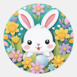 Niedliche Farbige spielerische Osterblüte Blume St Runder Aufkleber