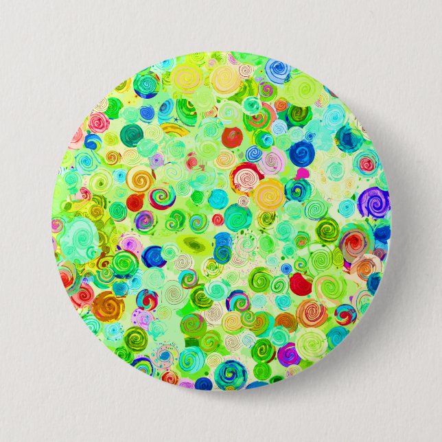 Niedliche farbige Spiralkosmosemuster Button (Vorderseite)