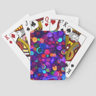 Niedliche farbige Spiralkosmosemuster Spielkarten