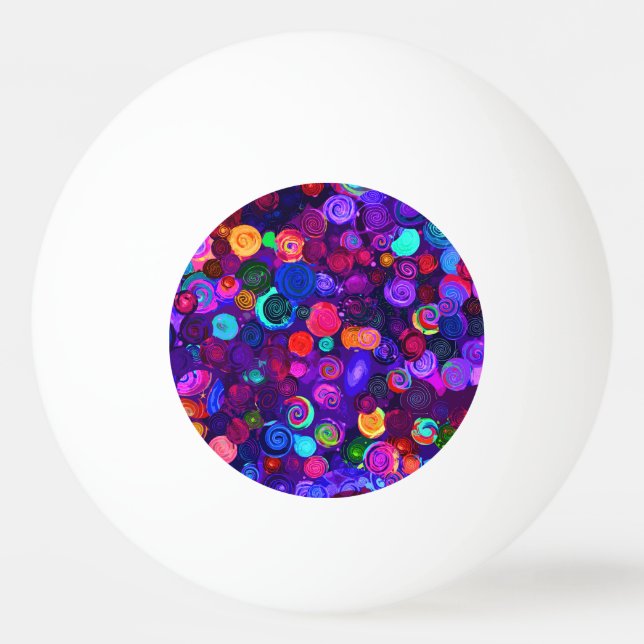 Niedliche farbige Spiralkosmosemuster Tischtennisball (Vorderseite)
