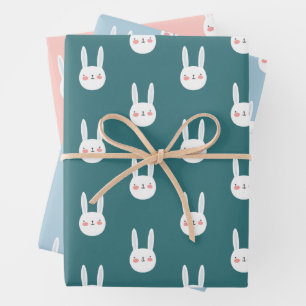 Niedliche farbige Tiere Pastel Minimal Geschenkpapier Set