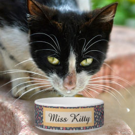 Niedliche Farbige Tiny Cat Paw Prints auf Grau Napf