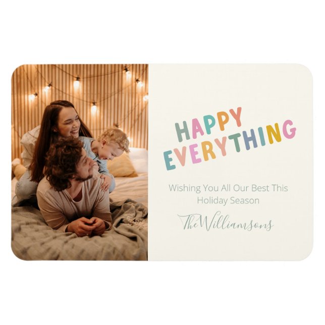 Niedliche farbige Typografie Alles Gute zum Foto H Magnet (Horizontal)
