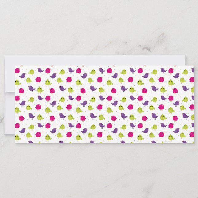 Niedliche, farbige Vögel Ankündigung (Vorderseite)