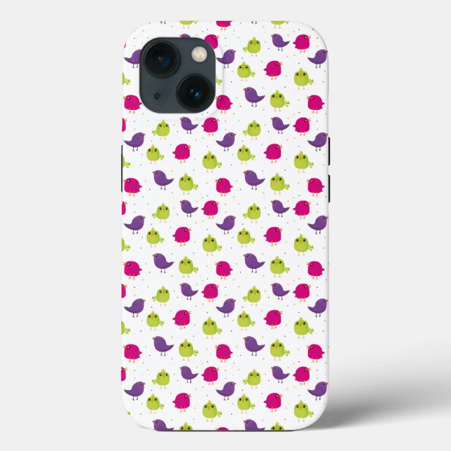 Niedliche, farbige Vögel Case-Mate iPhone Hülle (Rückseite)