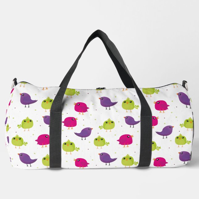 Niedliche, farbige Vögel Duffle Bag (Vorderseite)