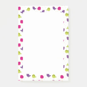 Niedliche, farbige Vögel Post-it Klebezettel