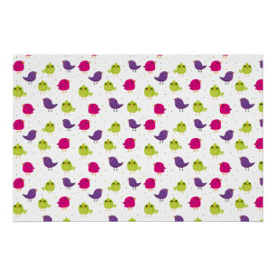 Niedliche, farbige Vögel Poster