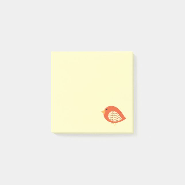 Niedliche, farbige Vogeldarstellung Post-it Klebezettel (Vorderseite)
