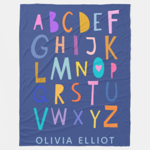 Niedliche farbige wackelige Alphabet-Buchstaben Pe Fleecedecke
