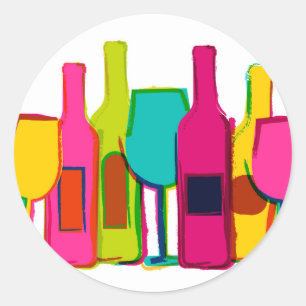 Niedliche farbige Weinflaschen Muster Case-Mate iP Runder Aufkleber