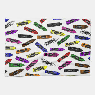 Niedliche farbige Worte Küchentuch