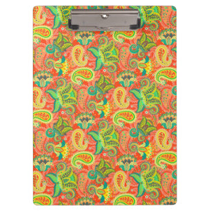 Niedliche, farblose, nahtlose Paisley-Muster Klemmbrett