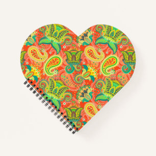 Niedliche, farblose, nahtlose Paisley-Muster Notizbuch