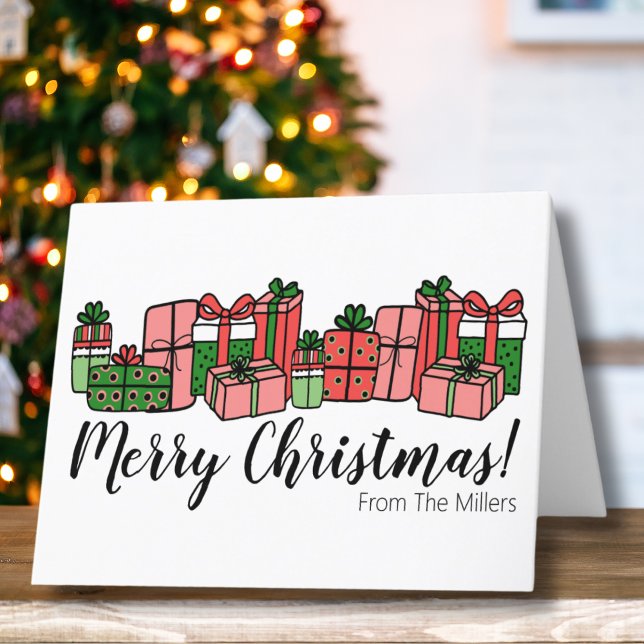 Niedliche Farbschrift Frohe Weihnachten (Cute Colorful Merry Christmas Holiday Card)