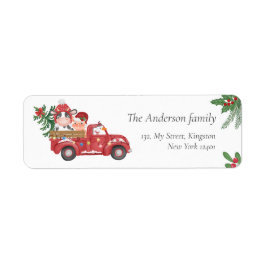 Niedliche Farm Animas Weihnachtsroter LKW, Heilige