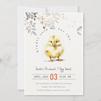 Niedliche Farm Chick Blush Floral Ostereier Jagd Einladung