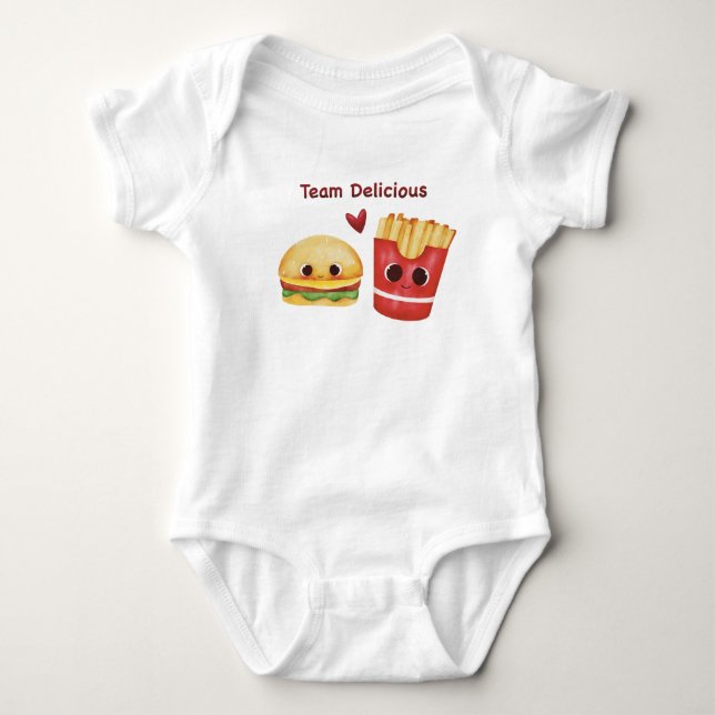 Niedliche Fast Food - Käwaii Junk Food Faces Baby Strampler (Vorderseite)