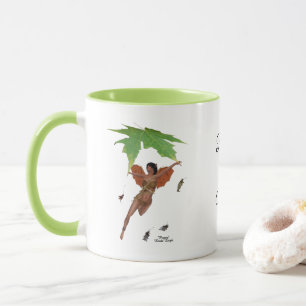 Niedliche Fee mit braunen Wings Kaffeemaschine Tas Tasse