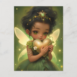 Niedliche Fee mit einem Goldenen Herzen Postkarte