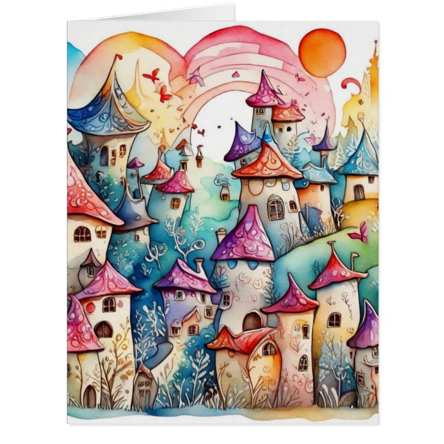 Niedliche Feen im Märchenland wie eine Märchenkart (Vorderseite)