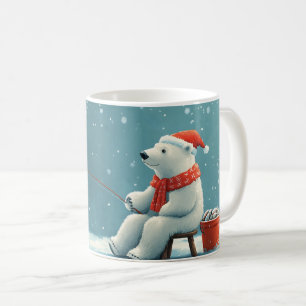 Niedliche feierliche Darstellung einer Eisbärenfis Kaffeetasse