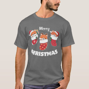 Niedliche Feinde in Weihnachts-Socke für Weihnacht T-Shirt