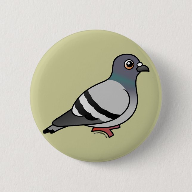 Niedliche Felsen-Taube Button (Vorderseite)