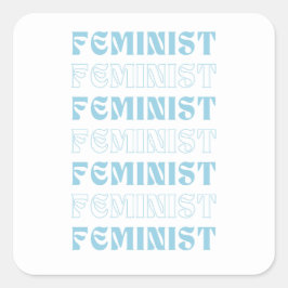 Niedliche Feministin Quadratischer Aufkleber