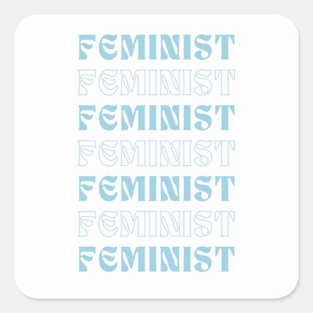 Niedliche Feministin Quadratischer Aufkleber (Vorderseite)