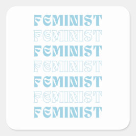 Niedliche Feministin Quadratischer Aufkleber