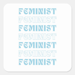 Niedliche Feministin Quadratischer Aufkleber