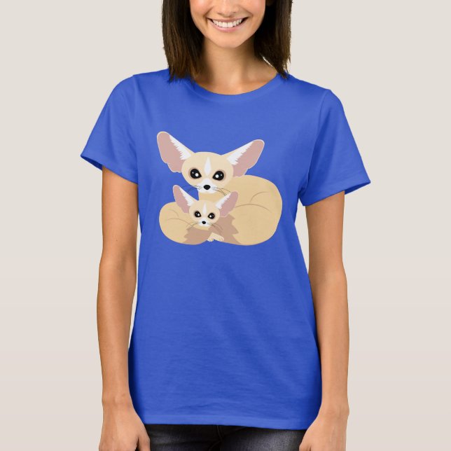 Niedliche Fennec Fox-Mama und -baby T-Shirt (Vorderseite)