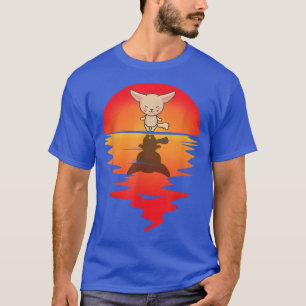 Niedliche Fennec Fox Ohren Vintag Sunset Wüste Tie T-Shirt
