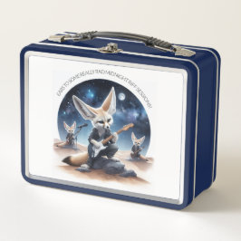 Niedliche Fennec-Füchse rocken Acousus Gitarren Metall Brotdose