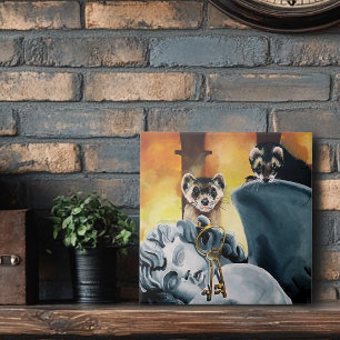 Niedliche Ferret Keys Cherub Fliese