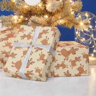 Niedliche festliche Rentiere Nahtlose Weihnachtsge Geschenkpapier