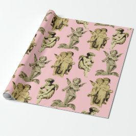 Niedliche festliche Vintage Flügeldrachengel Geschenkpapier