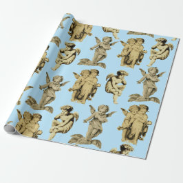 Niedliche festliche Vintage Flügeldrachengel Geschenkpapier