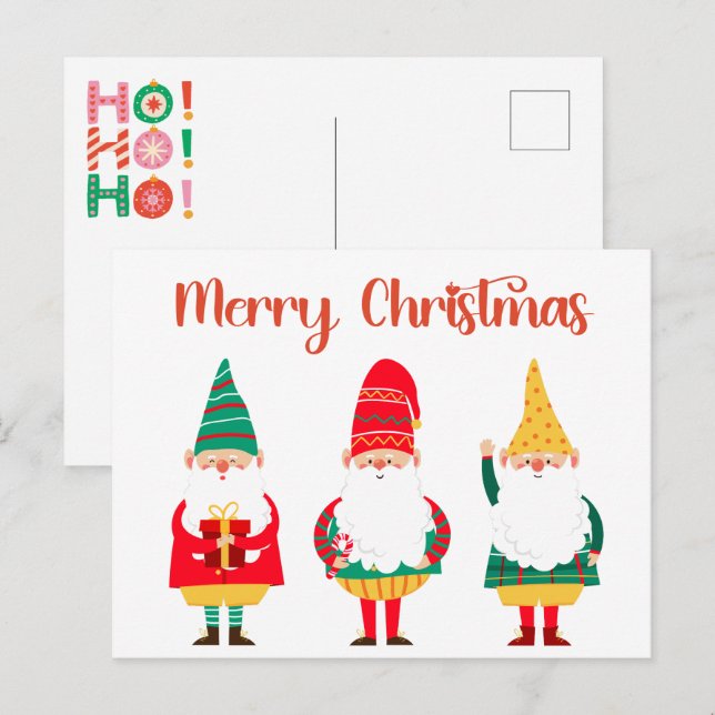 Niedliche Festspiele Frohe Weihnachten Postkarte (Vorne/Hinten)
