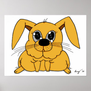 Niedliche Fett Bunny Print Poster